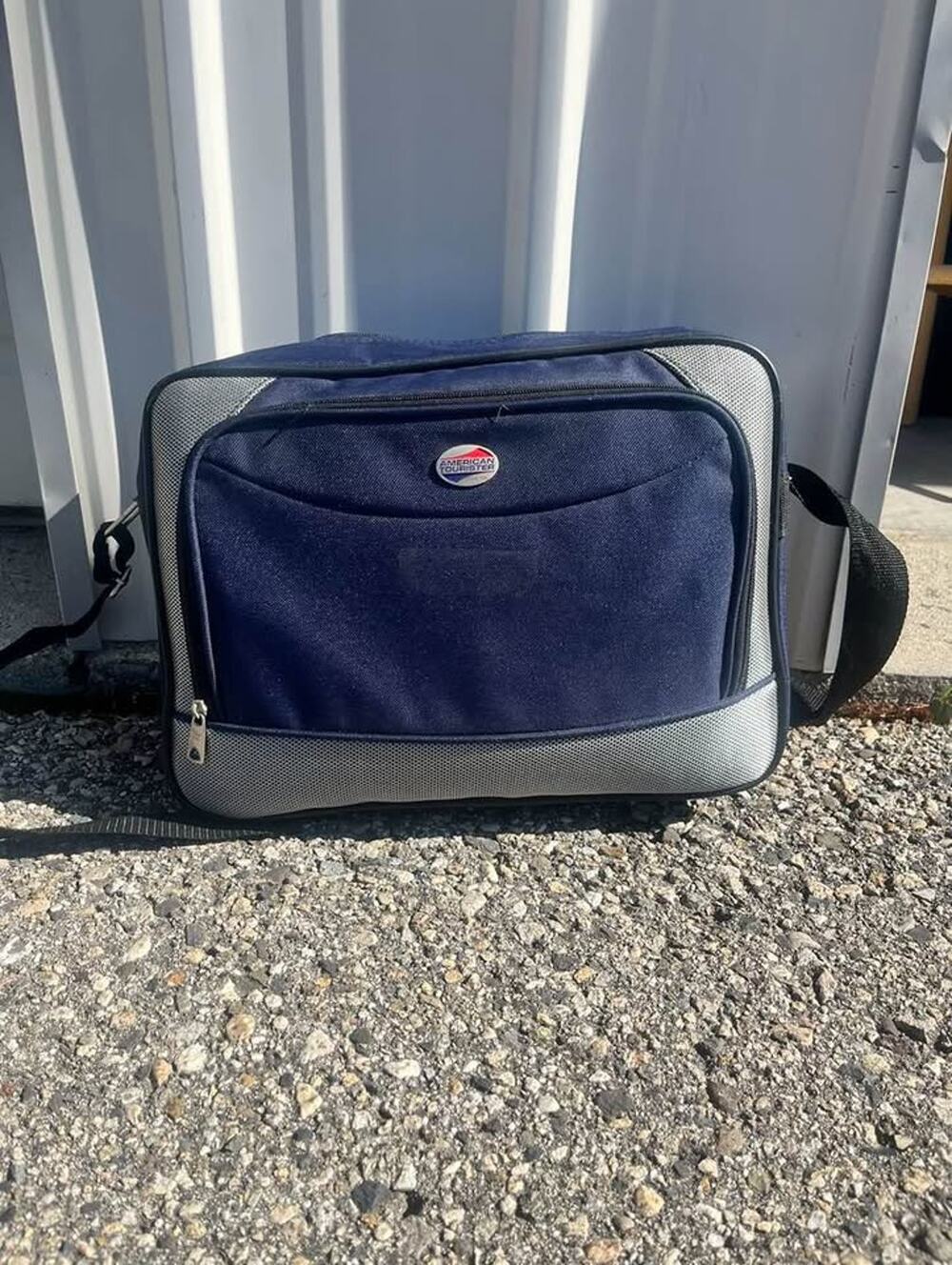 American Tourister Navy Blue Shoulder Travel Carry-On Bag